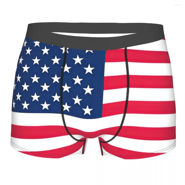 Calzoncillos Bandera de los Estados Unidos América Bragas transpirables Ropa interior masculina Pantalones cortos con estampado Calzoncillos tipo bóxer