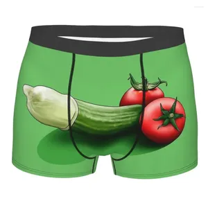 Caleçons nourriture Porno concombre conception drôle culotte en coton sous-vêtements pour hommes imprimé Shorts Boxer slips