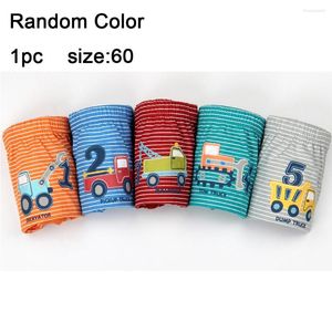 Calzoncillos para niños, Material de algodón cómodo, bragas de dibujos animados estriadas suaves y bonitas, calzoncillos estampados con números de camiones, ropa interior para niños