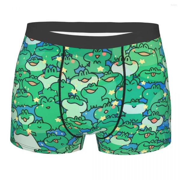 Sous-vêtements Frog Anime Sous-vêtements pour hommes Mignon Animal Boxer Slips Shorts Culottes drôles taille moyenne pour homme grande taille