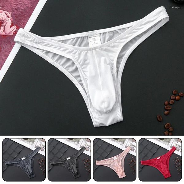 Calzoncillos G-String Sissy Bragas Hombres Calzoncillos Bolsa Ropa interior Transpirable Tanga Transparente Ultra-Soft Low-Rise Sexy Jocks Bikini