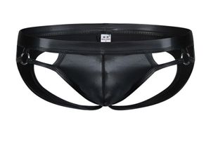 Calzoncillos Gay Men Underwear de cuero Morreos Hombres Bikini Gstring tanga Sexy erótico pene tangas HOMBRE HOME6396030