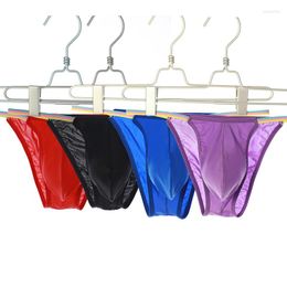 Slip Gay Sexy sous-vêtements hommes slips Jockstrap homme glace soie respirant séchage rapide Bikini Lingeries Cuecas