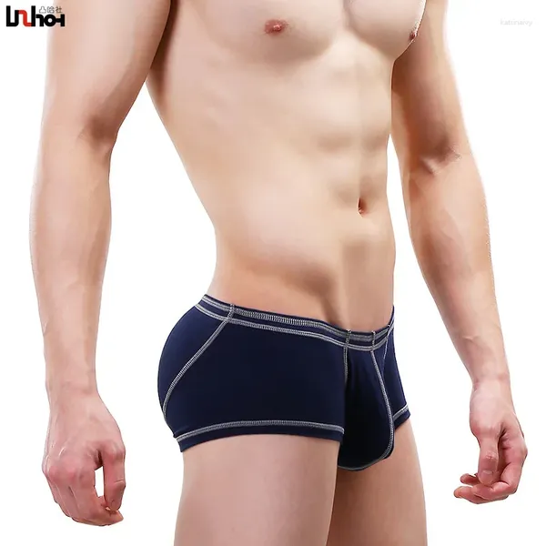 Sous-pants gays contrastés de couleurs de couleurs sueur saut de boxer à mèche pour hommes hremptants confortables pantalons sexy mascules u sous-vêtements en sous-vêtements