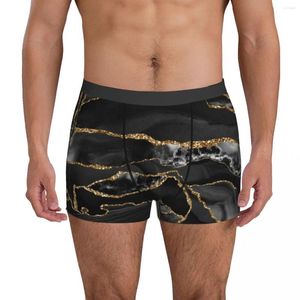 Onderbroek glitter marmeren ondergoed zwart en gouden knikkers gewoon slipje aangepaste shorts shorts 3d pouch mannelijke plus size boxer