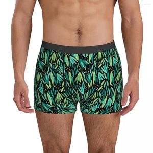 Sous-vêtements Feuille verte Sous-vêtements Plantes Imprimer Culotte masculine Custom DIY Stretch Trunk Shorts Slips Plus Taille