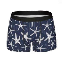 Onderbroek Hamptons Ocean Sea Star Zeester Gestreept Patroon Mannen Boxer Slips Ademend Creatieve Hoge Kwaliteit