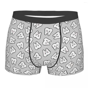 Onderbroek Happy Teeth On Grey Tandheelkunde Herenondergoed Boxershorts Shorts Slipje Grappig Ademend voor mannen