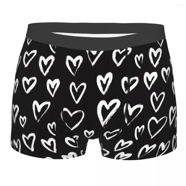 Sous-vêtements Hearts Ink Sous-vêtements pour hommes Boxer Slips Shorts Culottes drôles doux pour homme grande taille