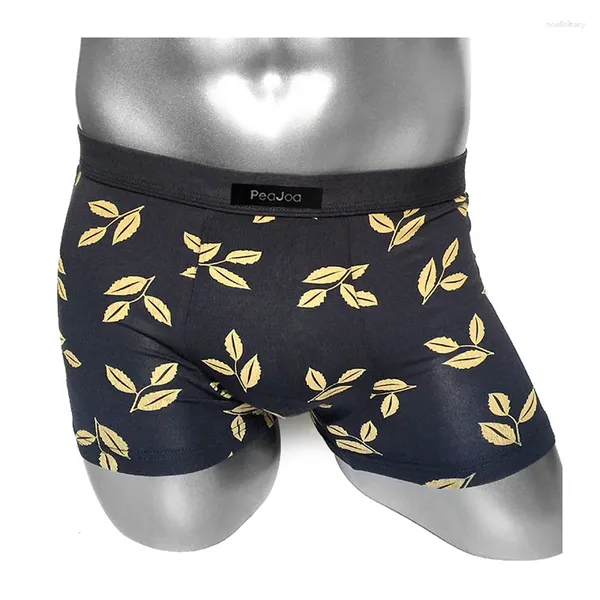 Calzoncillos de algodón de alta calidad para hombre Boxers ropa interior con estampado dorado Softy transpirable sexy bragas cómodas masculinas