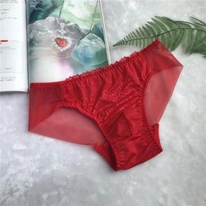 Sous-vêtements de haute qualité pour hommes, culotte Sissy en dentelle, slip respirant, sous-vêtements sexy, slip de bikini personnel transparent