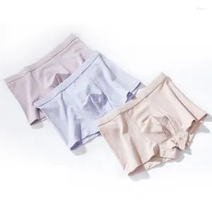 Onderbroek van hoge kwaliteit mannen ondergoed boksers shorts 3 stcs/veel sexy u convex pouch cotton man's en boy boksers plus maat