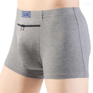 Caleçon de haute qualité Modal Sous-vêtements pour hommes Pantalon antivol Boxer Shorts Zipper Pocket Bottom