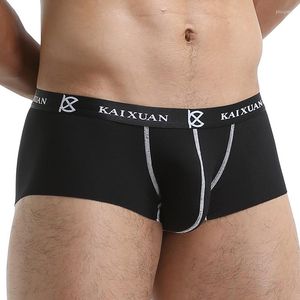 Onderbroek van hoge kwaliteit naadloze zijden mannen ondergoed ademende comfortabele bulgboxers shorts voor herenaccessoires s-xl