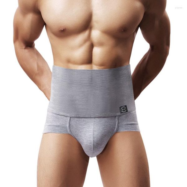 Calzoncillos bóxer de cintura alta para hombre, calzoncillos de entrenamiento para adelgazar el Abdomen, bragas sexis para hombre, moldeadores de gimnasio, ropa interior de Fitness para perder peso