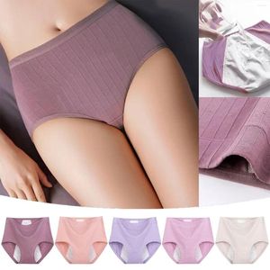 Calzoncillos de cintura alta de gran tamaño de algodón puro y ropa interior menstrual higroscópica calzoncillos bragas para mujeres