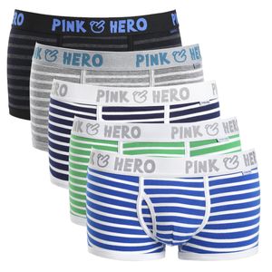 Sous-pants Hot 5pcs / lot Heroes Pink High Quality Cotton Underwear Men Boxer Shorts classiques Male Mas Male Mason confortable Ubag