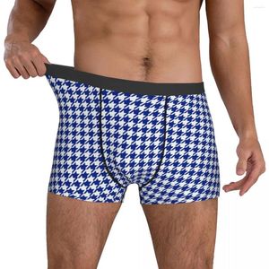 Sous-vêtements Imprimé Houndstooth Underwear Classic Blue blanc 3D SPHUCH CURNI CUSTUCT SEXY SEXY Soft mâles PAUTES Plus taille