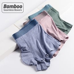 Onderbroek HSS Trend Light Luxury Men's Underwear Bamboo Fiber Fleece Free Men's Boxing Shorts 3 stuks/batch 230404