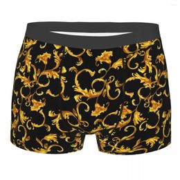 Sous-vêtements Humor Boxer Gold Baroque Luxury Shorts Culottes Slips Sous-vêtements masculins doux pour homme grande taille