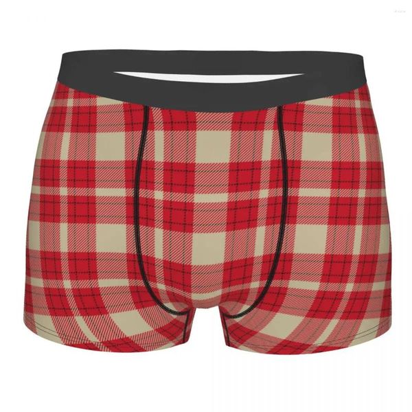 Calzoncillos Humor Boxer Shorts Bragas Calzoncillos Hombre Navidad Cheque Ropa interior a cuadros Suave para Homme S-XXL