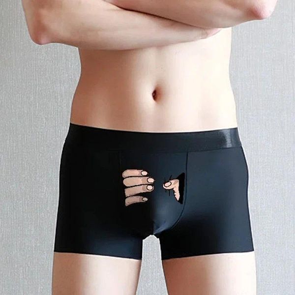 Sous les sous-poulies Boxer de soie pour hommes shorts pour hommes mignons comeurs plus taille plus bacile fascinant boxeur de cadeaux