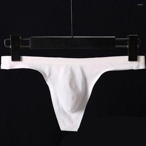 Slip Ice Silk Briefs Men'S Seamless Respirant Sexy One-Piece Low-Rise Thong T-Pants Panties Penis Big Pouch Underwear 221f