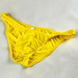 Onderbroek Ice Silk Men's Bikini Underwear Low Taist Male slipje mannen Sexy doorschijnende briefs driehoekige shorts
