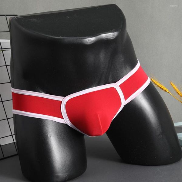 Sous-vêtements Ice Silk Hommes Sous-vêtements Sexy Briefs Penis Bulge Pouch Lingerie Mode Culotte taille basse Brief Gay Undies Cock Big Knickers