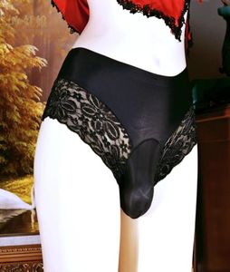 Slips Glace Soie Culotte PlusSize Ouvert Entrejambe Dentelle Slips Hommes U Sac Convexe Taille Basse Haute Qualité Sexy Jockstrap Sous-Vêtements Cal9817158