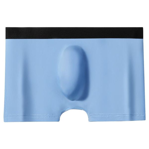 Calzoncillos de seda de hielo sin costuras para hombre, ropa interior Sexy con bolsa para pene convexa en U, calzoncillos bóxer transpirables, ropa interior cómoda