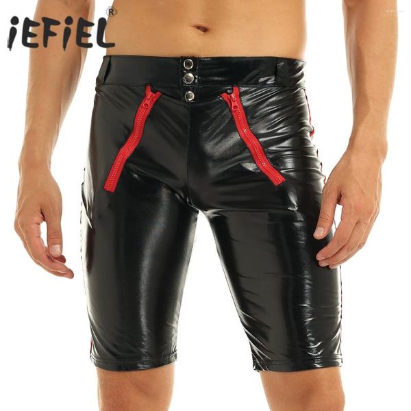 Sous-pants iefiel mode gay hommes sous-vêtements sexy sous-vêtements boxer shorts adultes nocturnes costumes de vêtements de club à lacets jockstrap zipper entrejambe