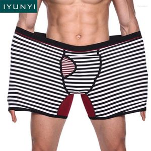 Onderbroek Iyunyi Cottom Men Plus size ondergoed Boxers shorts Long been trunks u convex pouch mannelijk zacht comfort 4xl 5xl 6xl