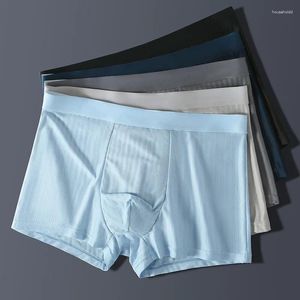 Sous-pants Jacquard Ice Silk's Men's Underwear Boxer Shorts Personnalité de tête Summer Couleur solide respirant