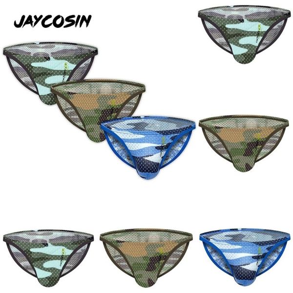 Sous-fonds Jaycosin 2024 Mesh Mesh Sexy Jockstrap Camouflage sous-vêtements respirant Sunshine Man Hombre String Bokserki