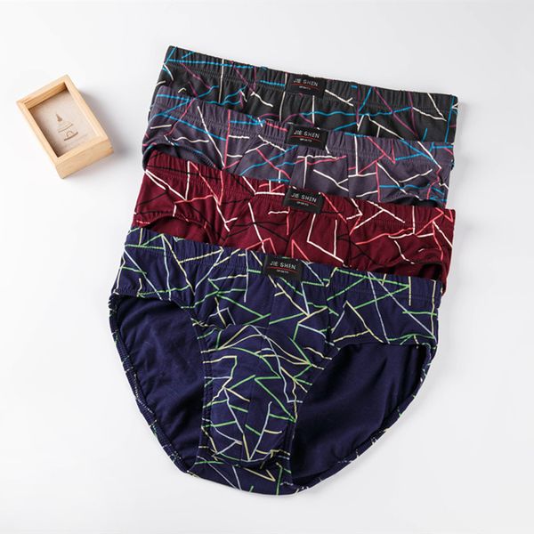 Slip JIESHEN Stripe Briefs Vente 4pcsLot Mens Brief Cotton Mens Underwear Pant For Men Sexy Underwear 230320