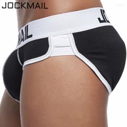 Onderbroek Jockmail merk mannen ondergoed sexy briefs magie bottom hip tillen bulge verbeterende gay omvatten gewatteerde push -up cup bh