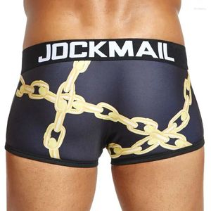 Sous-pants jockmail marque masculine sous-vêtements boxer shorts sexy troncs culotte calzoncillos hombre marca cuecas gay