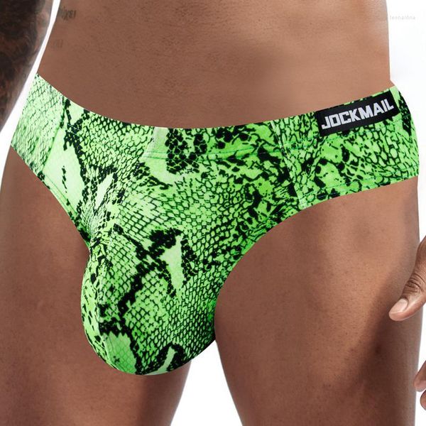 Calzoncillos JOCKMAIL, ropa interior con estampado de pitón a la moda para hombre, calzoncillos deportivos sexis para fiesta, pantalones de natación sin costuras de cintura baja