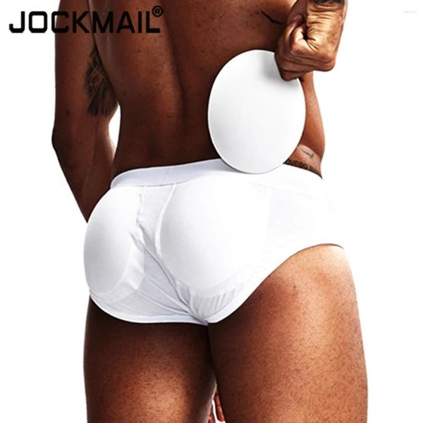 Calzoncillos JOCKMAIL Hombres Calzoncillos acolchados Push Up Levantamiento Nalgas Ropa interior masculina Sexy Copa alta extraíble Calzoncillos con bragas Bupads