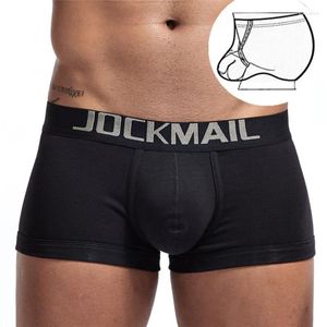 Slips JOCKMAIL Slips de sport pour hommes Sexy taille basse anneau intérieur sous-vêtements Club Shorts décontractés coton respirant grande taille pantalons de troncs
