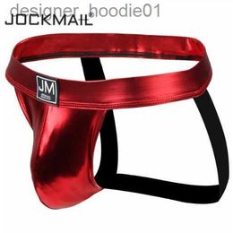 Slip Jockmail Sexy hommes sous-vêtements Jockstrap mâle tongs et G cordes élargissement Cockring Cuecas Gay hommes sous-vêtements pénis Jock sangle L230915