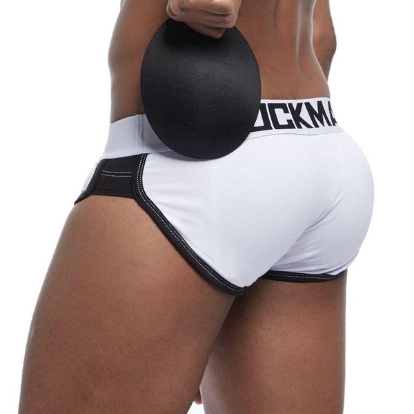 Slip JOCKMAIL Sexy Hommes Sous-Vêtements Culottes Rembourrées Cadeau Double Amovible Gay Push Up Coupe Renflement Améliorant La Hanche Améliorer Les Fesses Bas