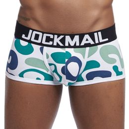 Onderbroek jockmail sexy heren katoenen slipjes bokser mannelijke ondergoed vaste shorts ademende gestreepte shorts heren bokser 230519