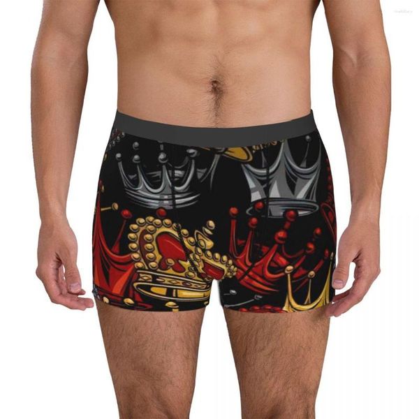 Sous-vêtements King Crowns Hommes Boxer Briefs Shorts Hommes Dessin animé Anime drôle culotte sous-vêtements doux pour