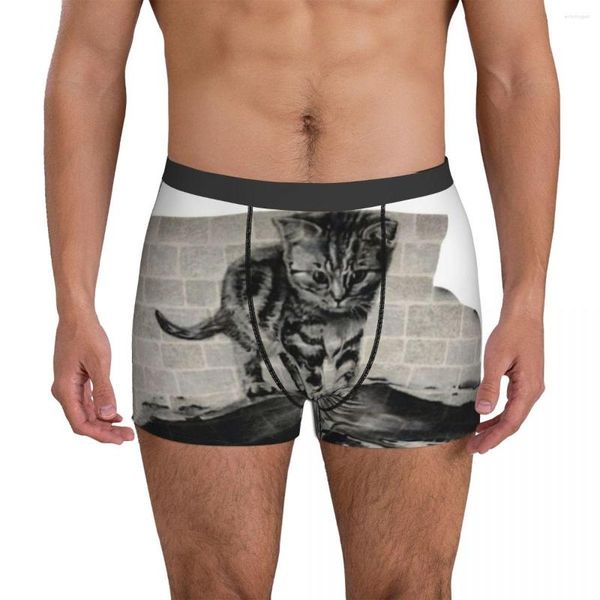 Caleçon Chaton à Tigre Sous-Vêtements Animal Respirant Culotte Douane Boxer Slip Poche Hommes Plus La Taille Tronc