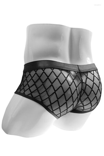 Caleçon Dentelle Boxer Carré Sous-Vêtements Sexy Homme Gays Culotte Transparente Homme Maille Voir À Travers Taille Basse Petite Poche U Convexe