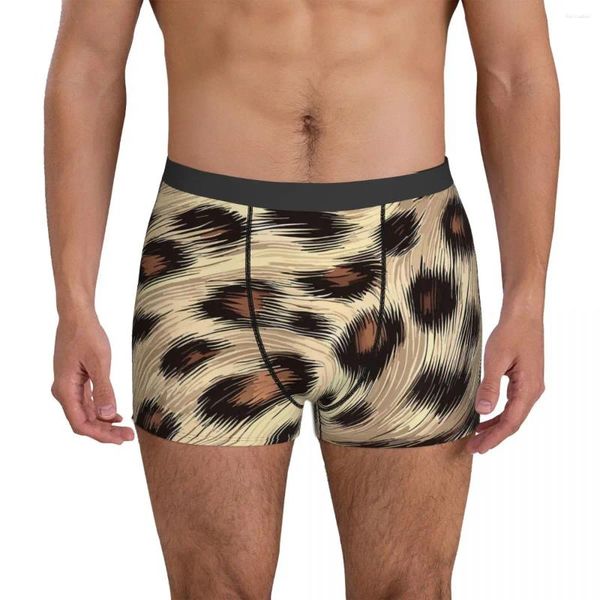 Sous-vêtements motif léopard sous-vêtements imprimé peau d'animal shorts pour hommes slips confortables tronc Trenky personnalisé bricolage grande taille culotte