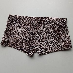 Sous-vêtements imprimé léopard Boxer Slips Hommes Sexy Shorts doux Trunks Pénis Bulge Poche Sous-vêtements Élastique Mâle Culotte