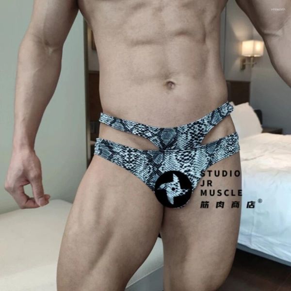 Sous-pants Leopard Imprimé Mens Sexy Cotton Souswears Crôles Briefes de taille plus mâle Male Briefs Lingeries